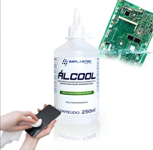 Álcool isopropílico para limpeza de componentes